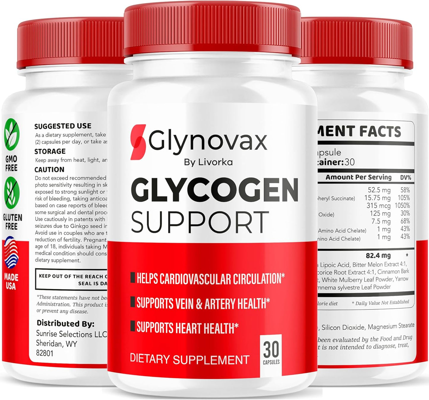 2 Pack of LIVORKA Glynovax Pills for Optimal Health Support - All-Natural Advanced Formula with 60 Capsules for 2 Months