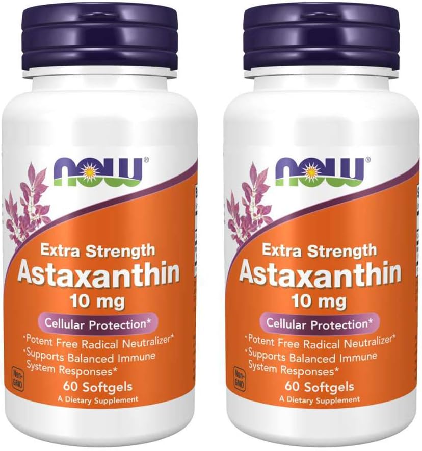 2 Pack of NOW Foods Astaxanthin 10mg SoftGels - 60 Count