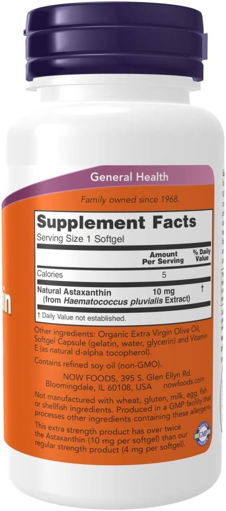 2 Pack of NOW Foods Astaxanthin 10mg SoftGels - 60 Count