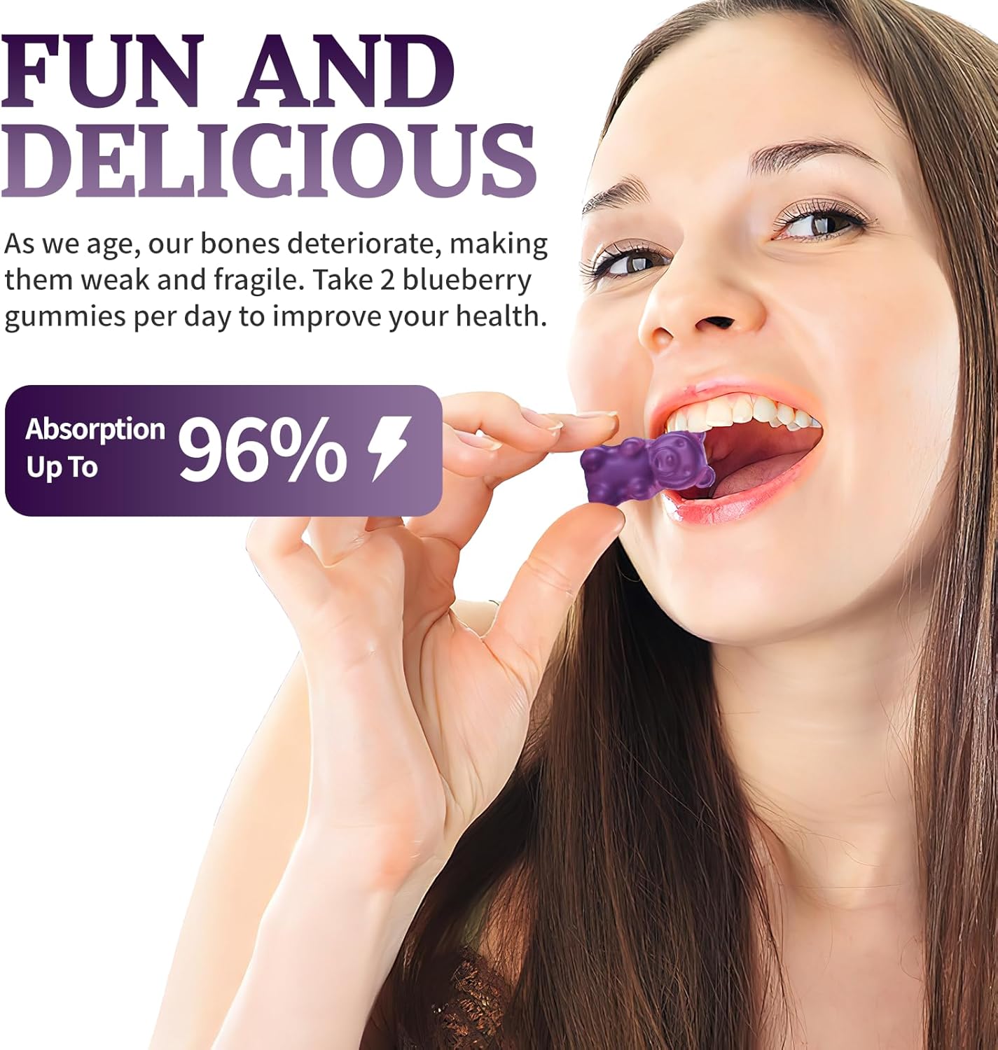 2 Pack of OALSE Calcium Magnesium Zinc Gummies with Vitamin D3 & K2 for High Absorption - Blueberry Flavored - 120 Count - Support Muscles, Immune System, and Sleep - Sugar Free - BoostGo Australia