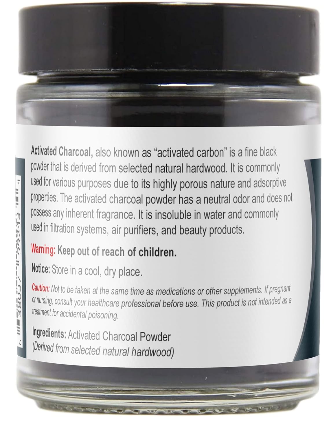 2 Pack of Viva Doria Food Grade Activated Charcoal Powder, Hardwood Derived, 1.2 Oz Glass Jars