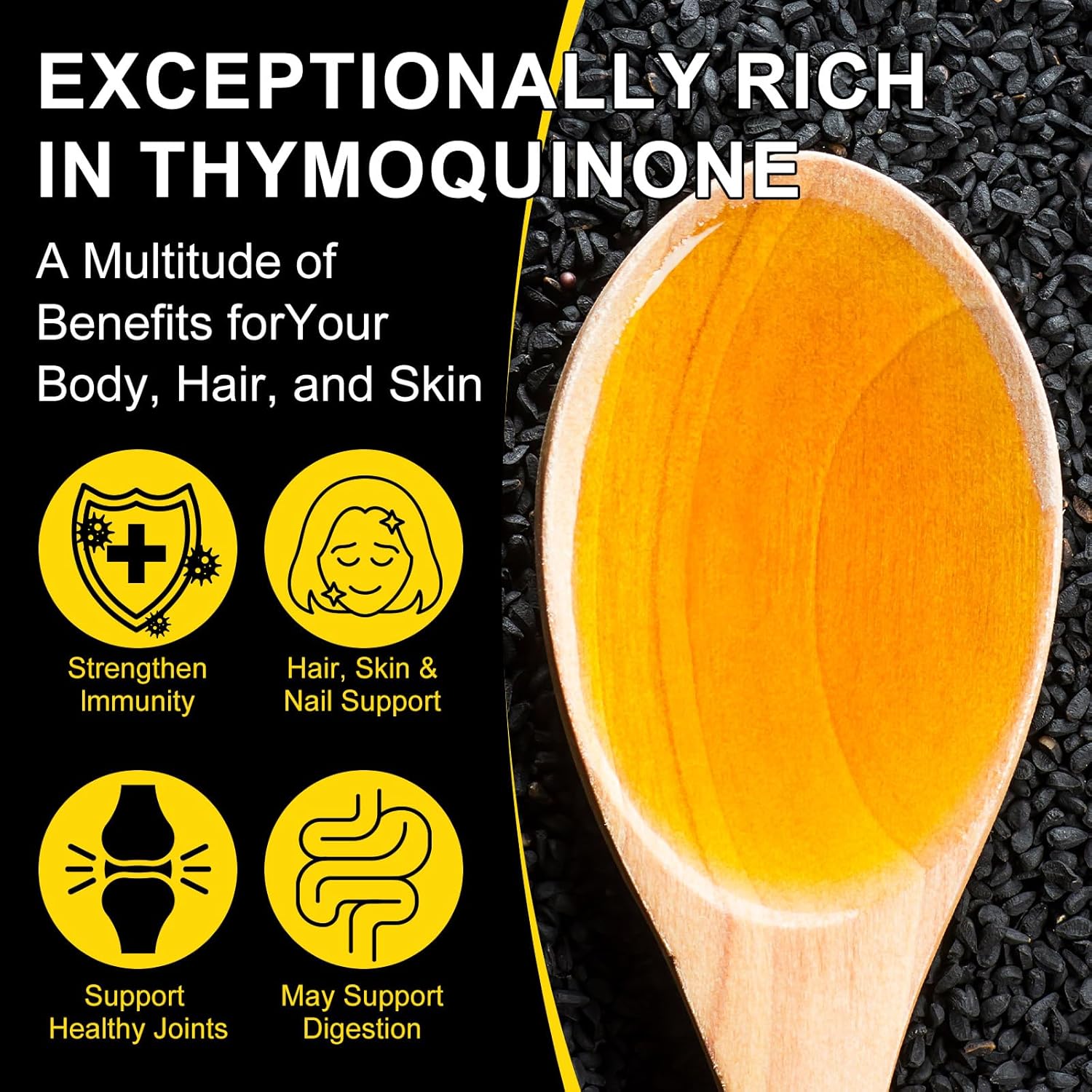 2 Pack Organic Cold Pressed Black Seed Oil for Skin and Hair Care - 100% Pure and Natural Liquid in Glass Bottles (60ML)