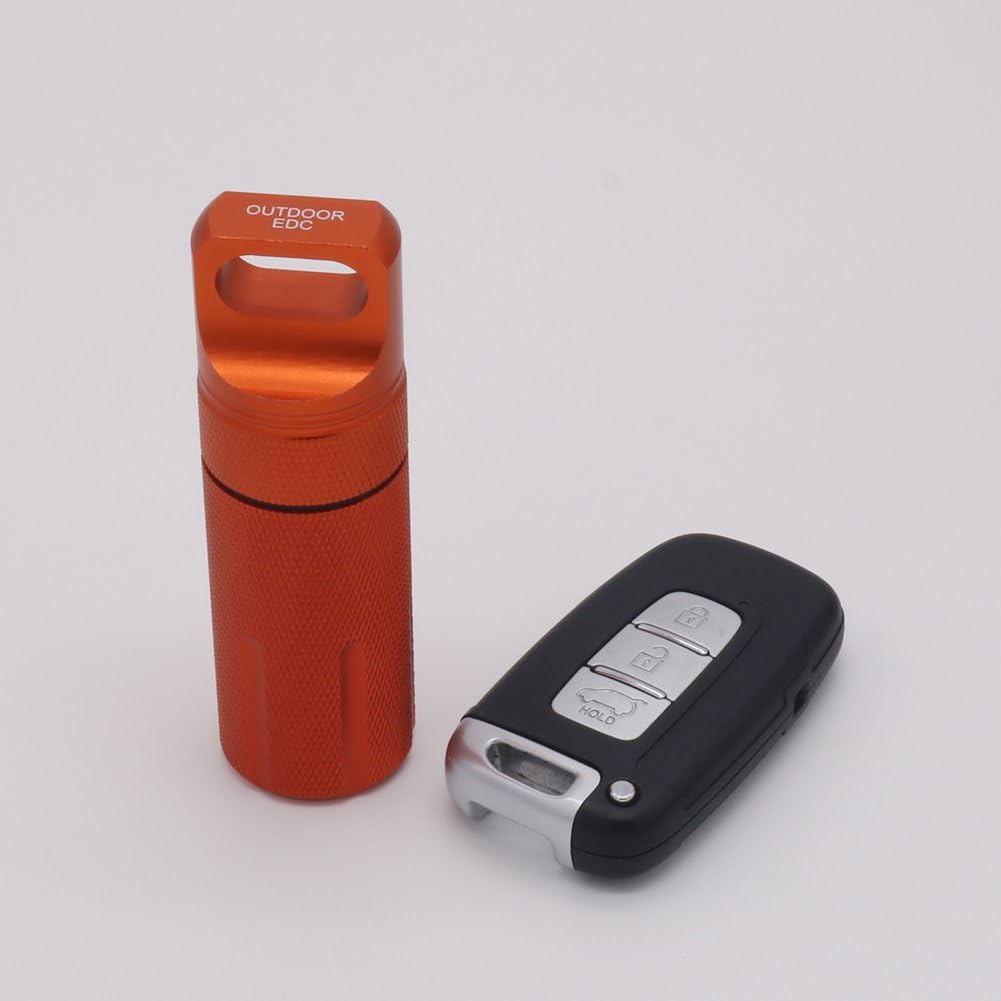 2 Pack Outdoor Waterproof Aluminum Pill Bottle Survival Container Capsule