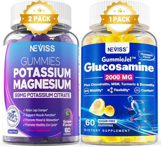 2-Pack Potassium Magnesium Gummies with Glucosamine - 3-Pack Bundle