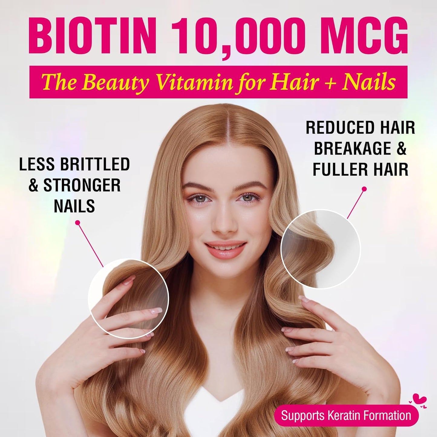 2 Pack PureRootss Liquid Collagen & Biotin 2 Fl Oz - 40000 mcg Hair Skin Nails Supplement for Women - Hydrolized Collagen Peptides - Sugar Free - Raspberry Flavor