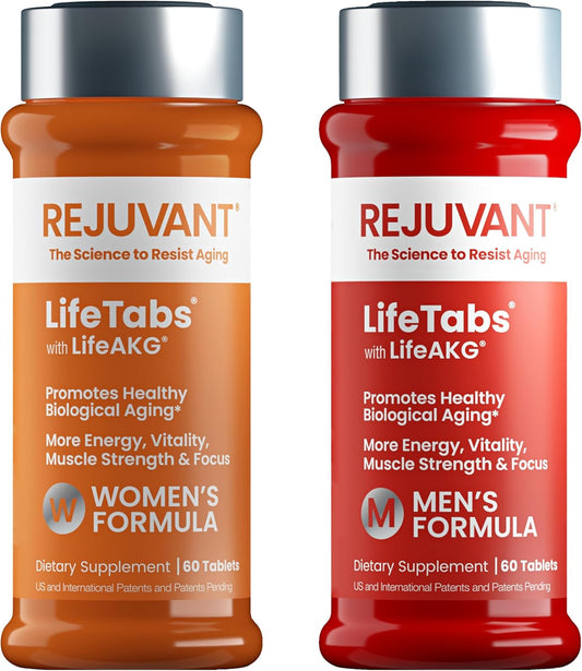 2 Pack Rejuvant AKG Longevity Supplement for Men & Women - 1000MG Pure Calcium Alpha-Ketoglutarate - Sustained-Release Formula for Cellular Repair & Vitality