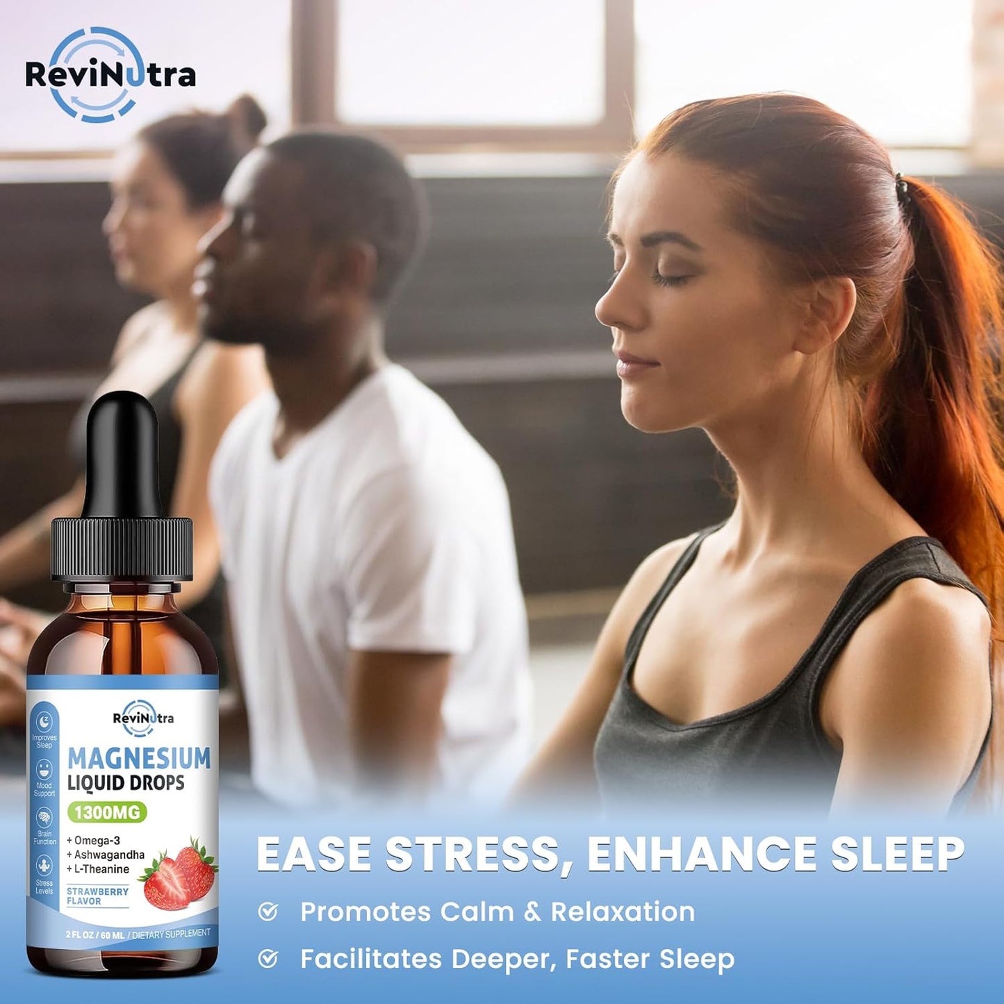 2-Pack ReviNutra Sugar-Free Pineapple & Strawberry Magnesium Liquid Drops