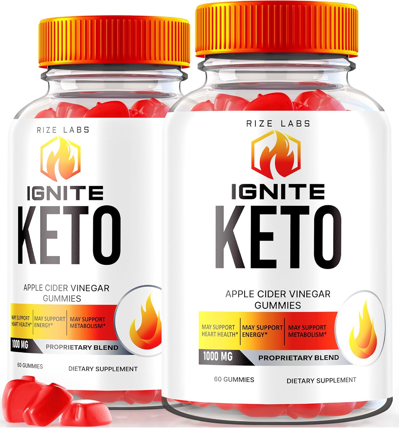 2-Pack Rize Labs Ignite Keto ACV Gummies - Advanced Slimming Formula Supplement (120 Gummies)