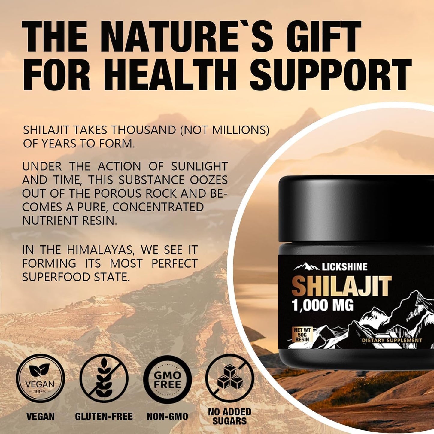 2 Pack Shilajit Resin with Fulvic Acid, 1000mg Maximum Potency Organic Supplement Gel - 100g