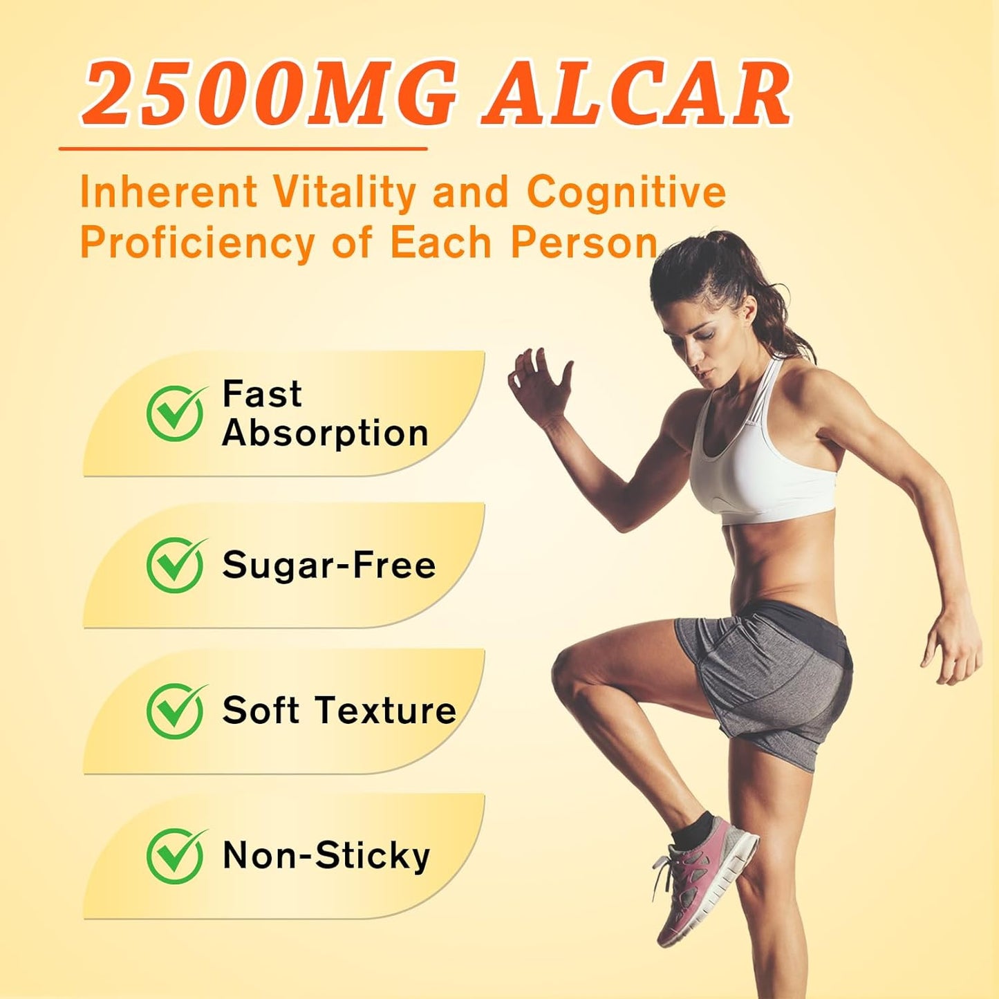 2 Pack Sijigood Acetyl L-Carnitine Gummies - Daily Energy & Immune Support for Men & Women, Mango Flavor (120 Count)