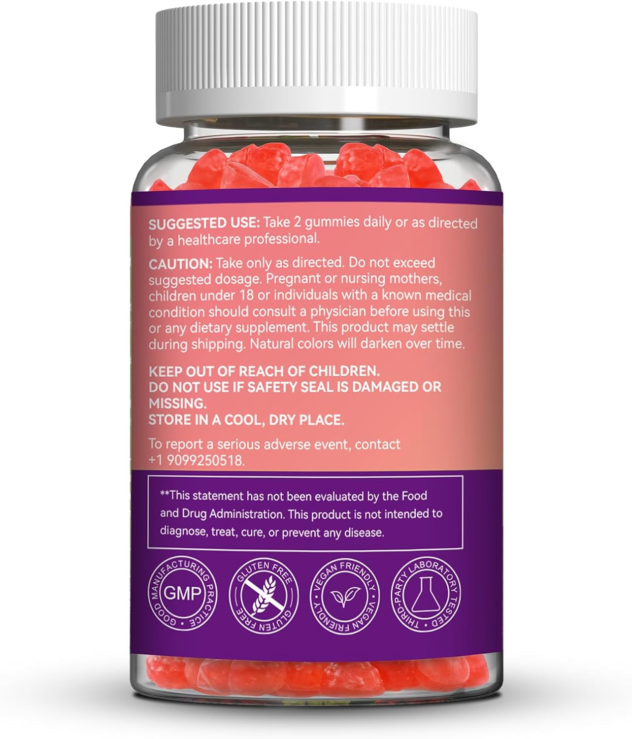 2 Pack SmildeHeal Potassium Gummies 1000mg for Adults - Supports Leg Cramps & Muscle Health - Vegan, Non-GMO - 120 Count