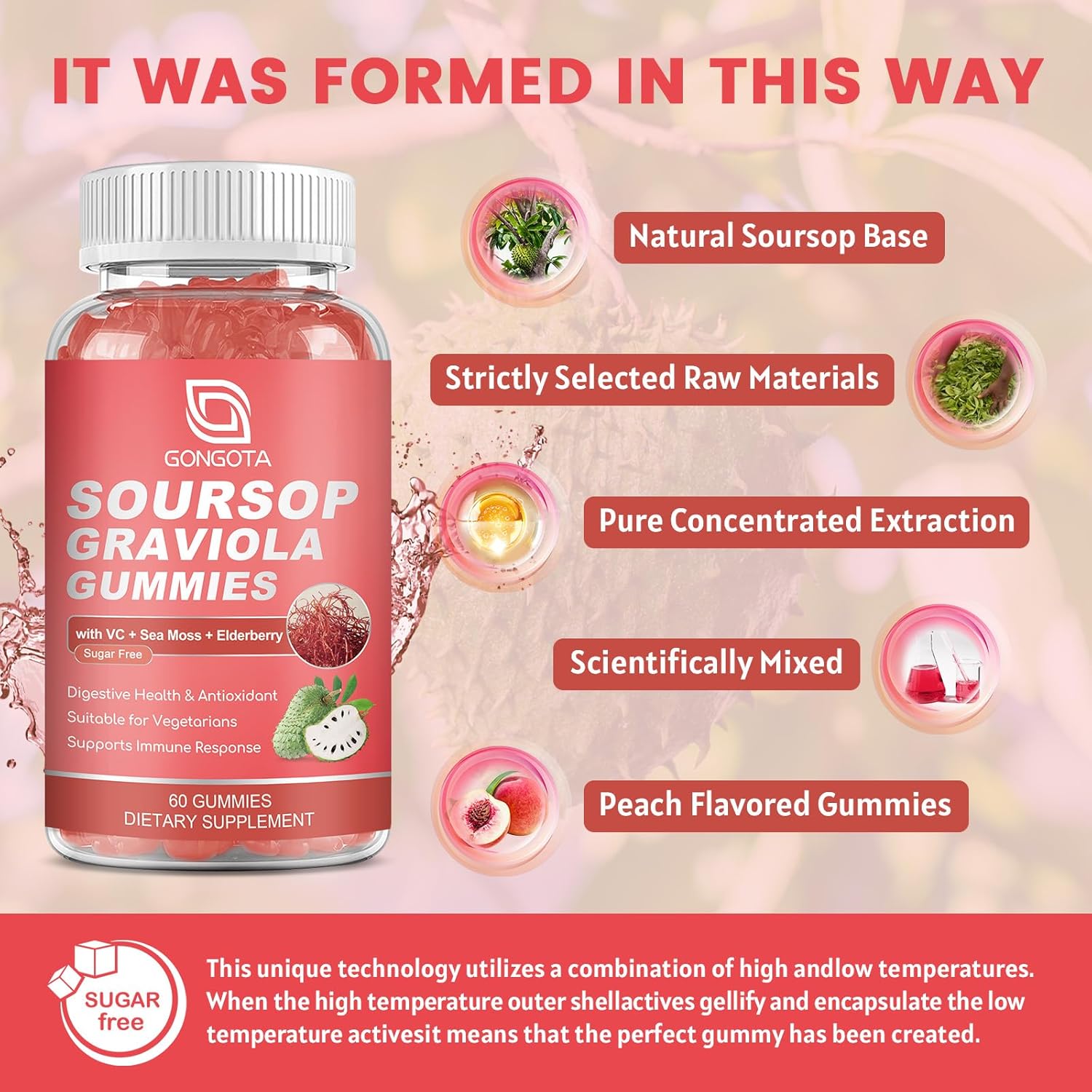 2 Pack Soursop Graviola Gummies - 2200mg Extra Soursop Leaves Extract with Elderberry & Sea Moss - Digestive, Immune Support, Antioxidant, Relaxation - Gluten Free, Vegan - 120 Gummies