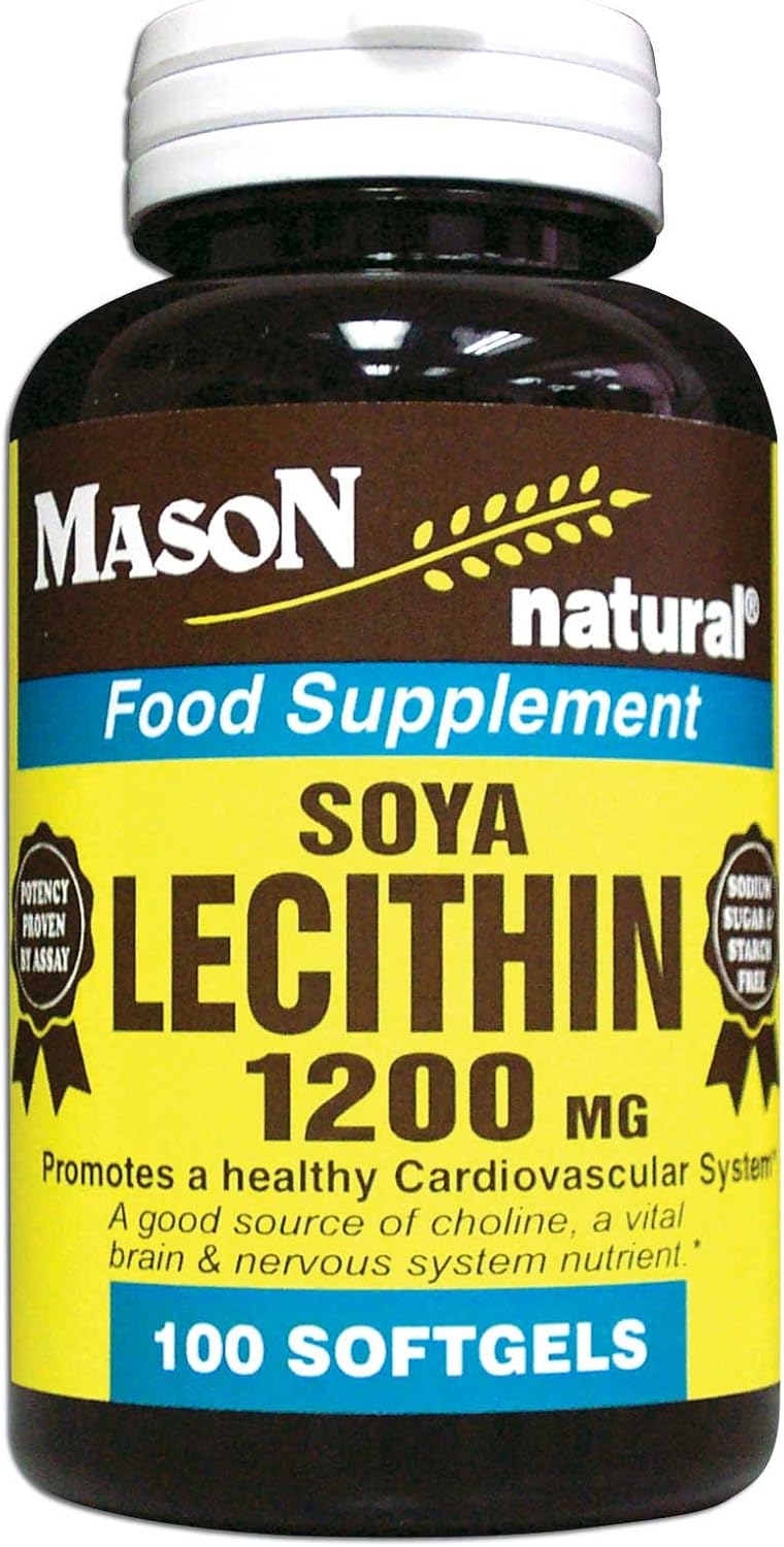2 Pack Special: Mason Natural Lecithin 1200 MG SOFTGELS - 100 Softgels per Bottle