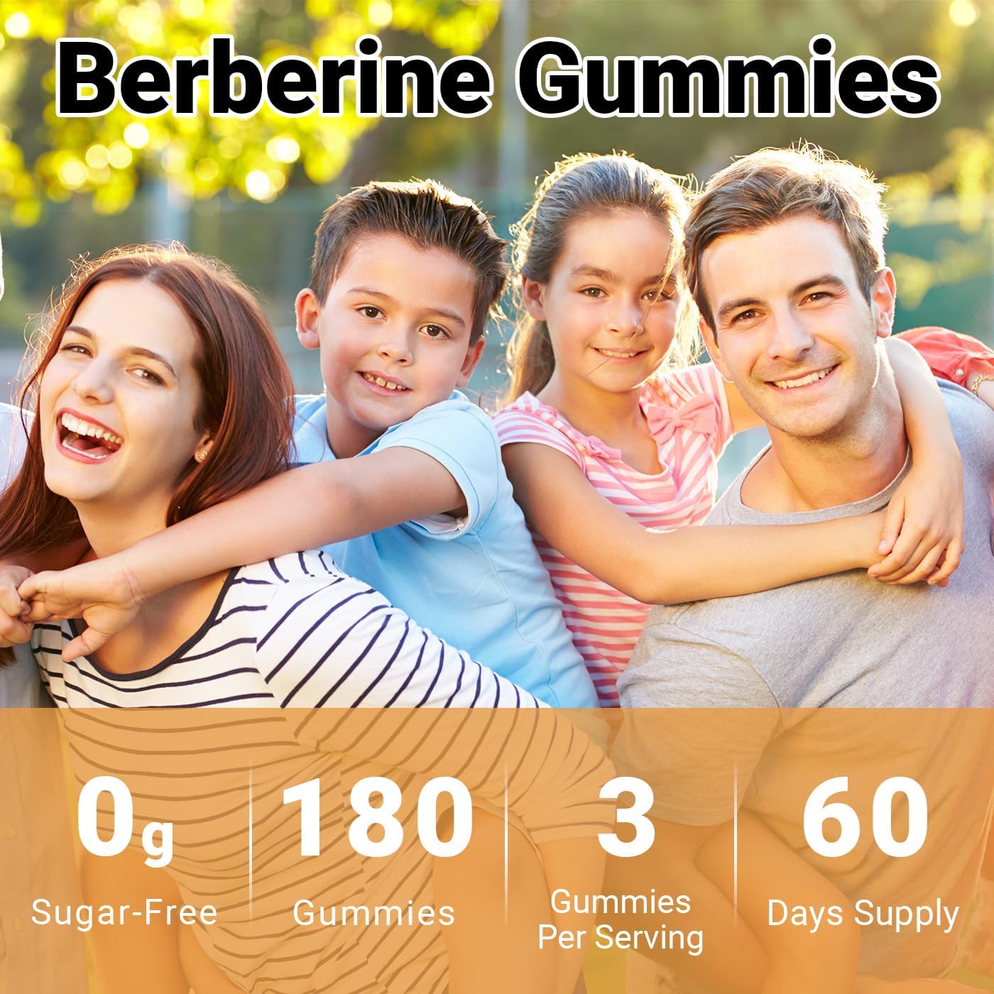 2 Pack Sugar-Free Berberine Gummies with Ceylon Cinnamon - 1500mg Berberine Supplement for Adults