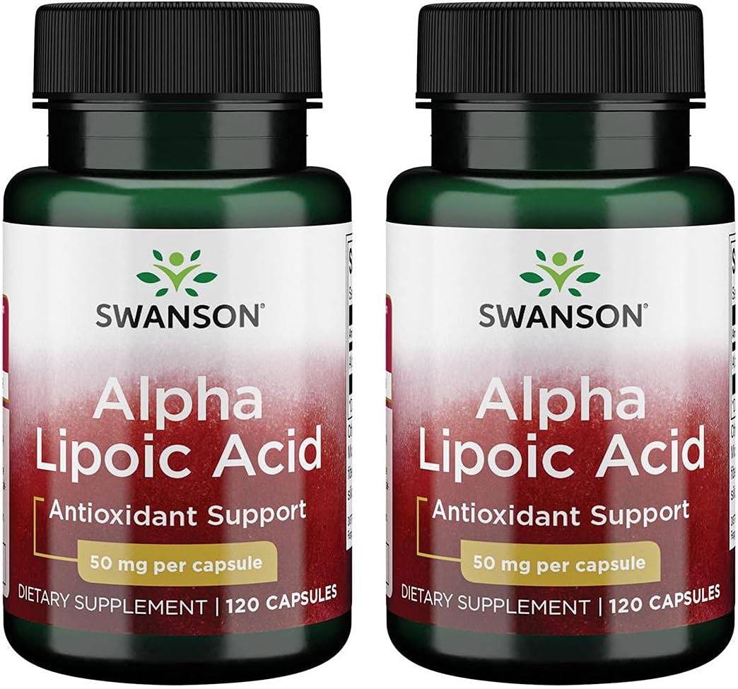 2 Pack Swanson Alpha Lipoic Acid 50mg 120 Capsules - Antioxidant Supplement