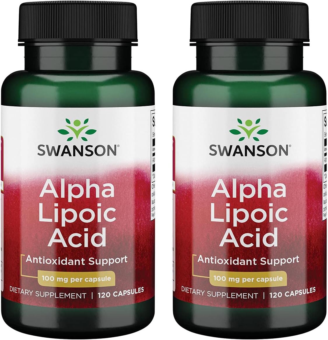 2 Pack Swanson Alpha Lipoic Acid Capsules 100mg - Supports Normal Blood Pressure & Carbohydrate Metabolism - Natural Supplement for Health