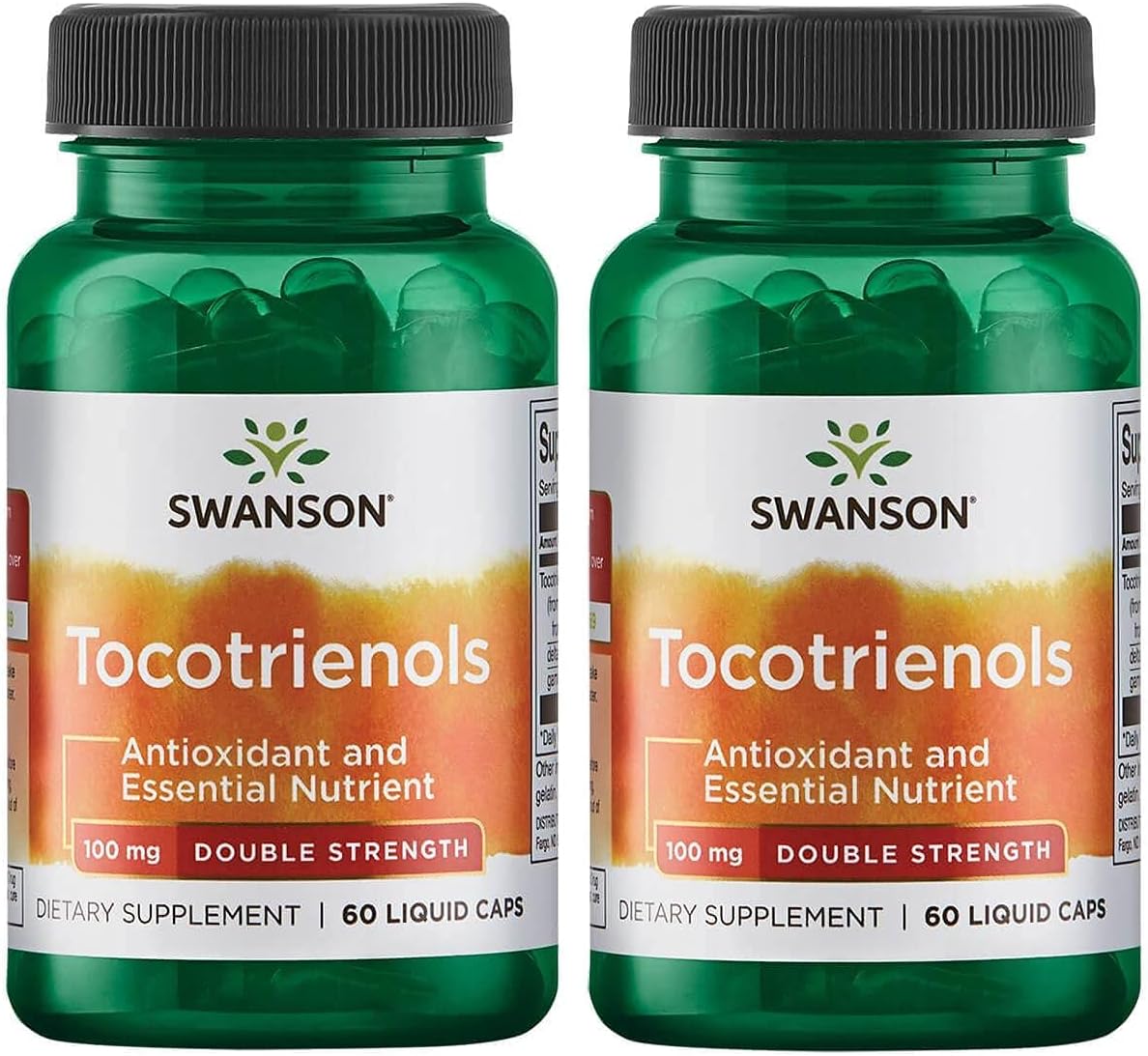 2-Pack Swanson Double Strength Tocotrienols Antioxidant Liquid Capsules 100mg - 60 Count