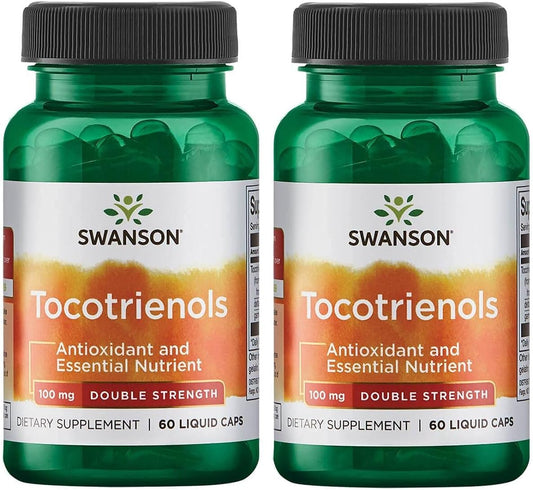 2-Pack Swanson Double Strength Tocotrienols Antioxidant Liquid Capsules 100mg - 60 Count