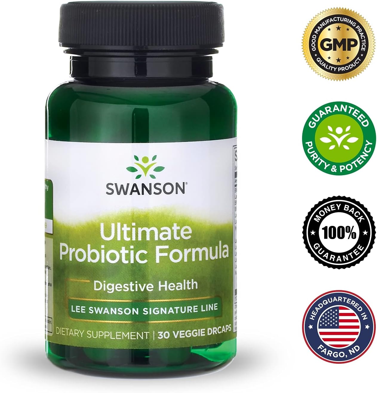 2 Pack Swanson Ultimate Probiotic Formula with 66 Billion CFU, Prebiotic NutraFlora, and scFOS for Digestive and Immune System Support