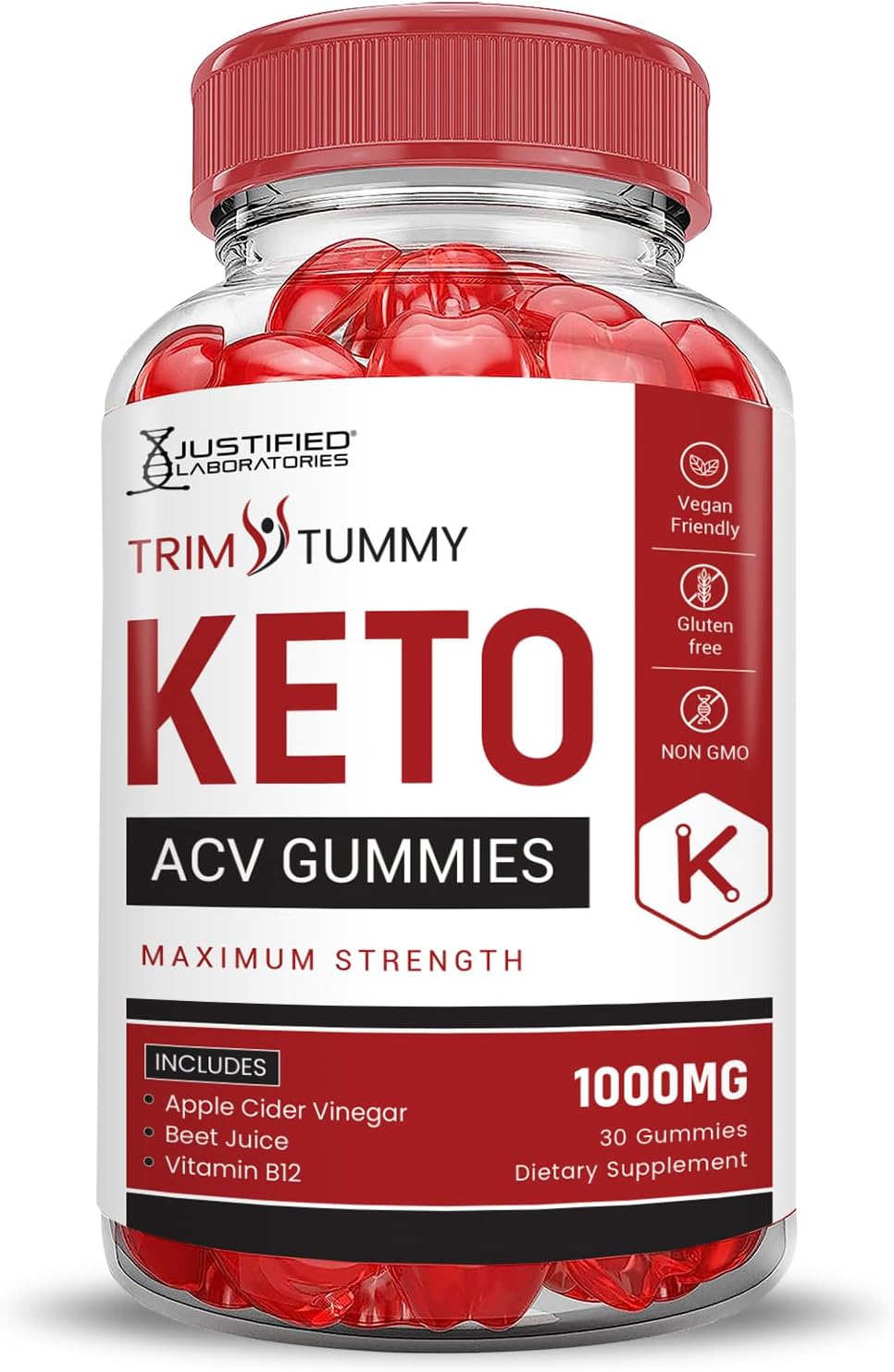 2 Pack Trim Tummy Keto ACV Gummies with Pomegranate Beet Juice - 1000MG Advanced Formula - Vegan Non GMO - 120 Gummys