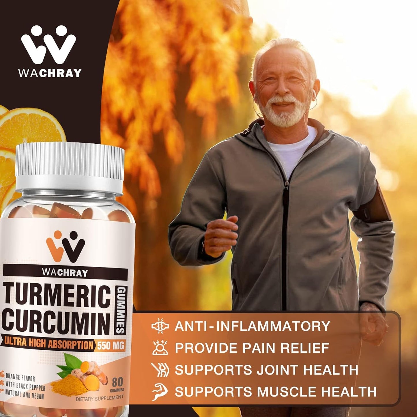 2 Pack Turmeric Curcumin Gummies with Ginger & Black Pepper Extract - Pain & Inflammation Support for Joints, Weight & Health - Vegan & Organic - Adults & Kids