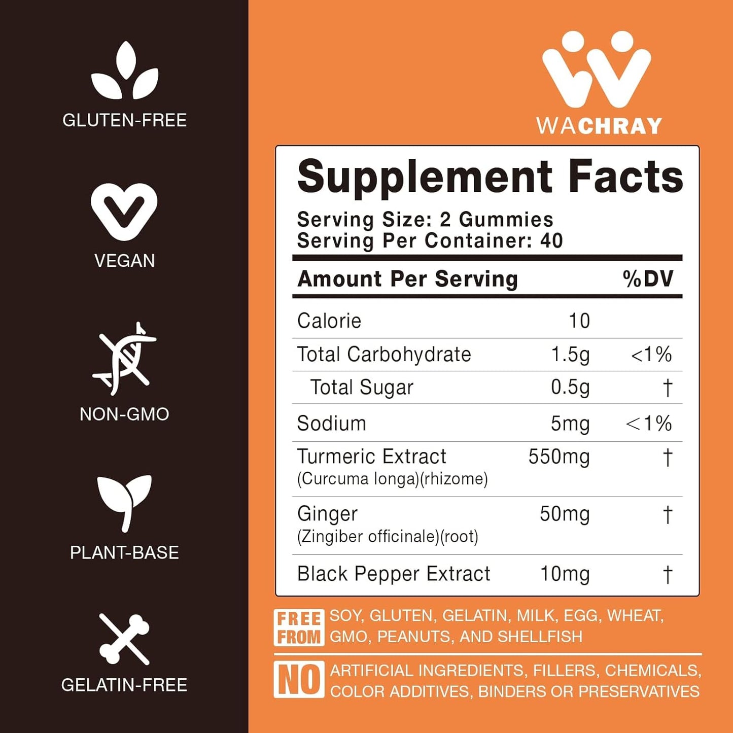 2 Pack Turmeric Curcumin Gummies with Ginger & Black Pepper Extract - Pain & Inflammation Support for Joints, Weight & Health - Vegan & Organic - Adults & Kids