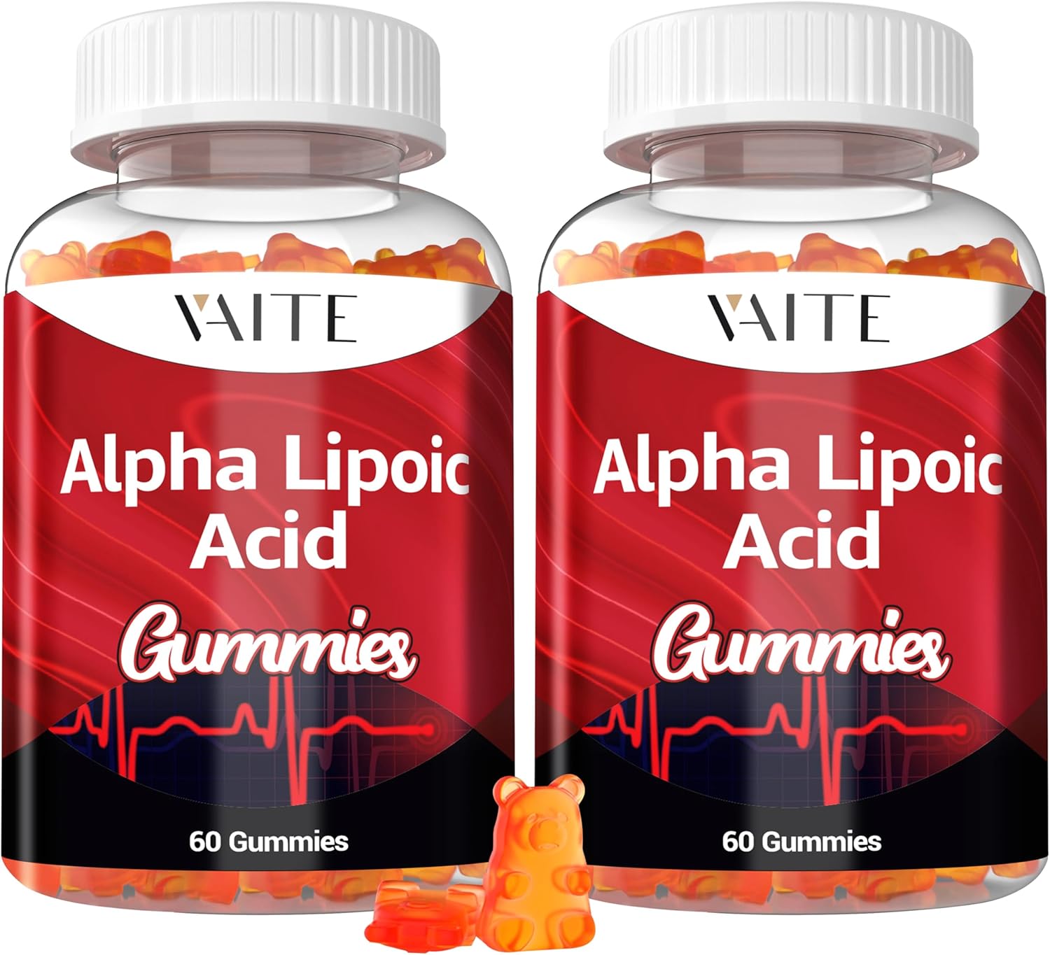 2 Pack VAITE Alpha Lipoic Acid Gummies - Extra Strength Antioxidant Supplement for Brain & Nerve Support - 60 Chewable Supplements for Pain Relief - Non-GMO, Vegan, Gluten-Free