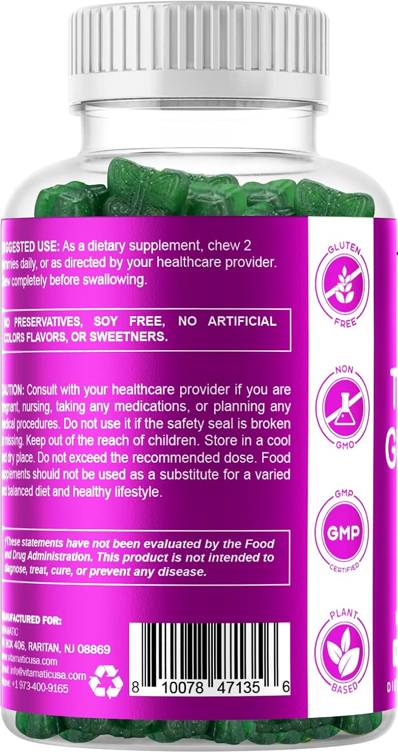 2 Pack Vegan Thyroid Support Gummies with Iodine, Kelp - 60 Count - Boost Energy, Metabolism - Plant Based Formula