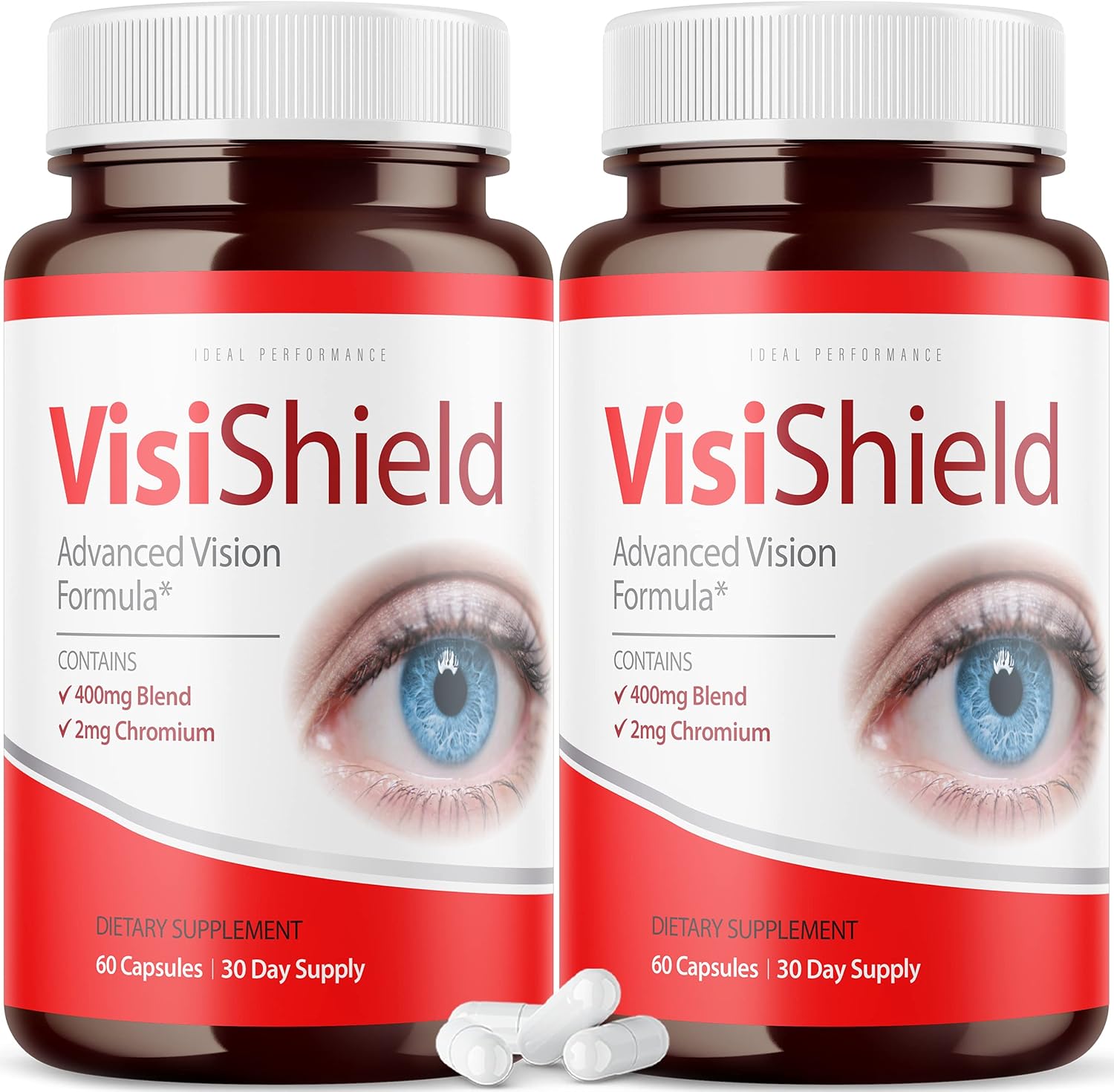 2 Pack Visishield Advanced Vision Formula Supplement Pills (120 Capsules) for Eye Health and Performance