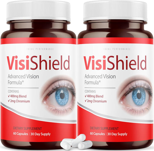 2 Pack Visishield Advanced Vision Formula Supplement Pills (120 Capsules) for Eye Health and Performance