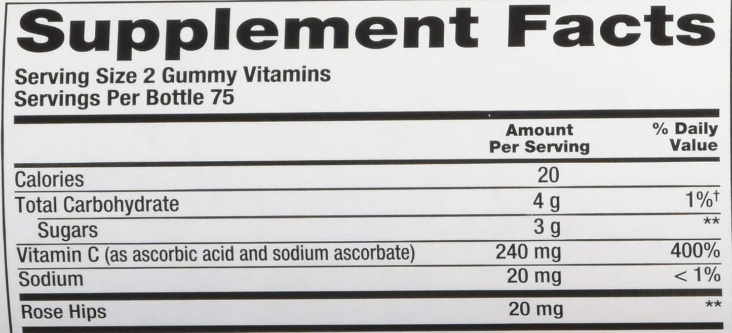 2 Pack Vitafusion Power C Adult Vitamin Gummies - Natural Orange Flavor, 300 Gummies for Immune Support