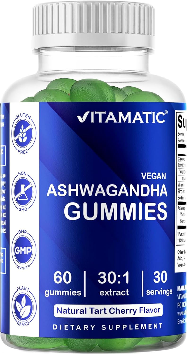 2 Pack Vitamatic Ashwagandha Gummies - 60 Vegan Gummies - 30X Concentrated Extract - High in Withanolides