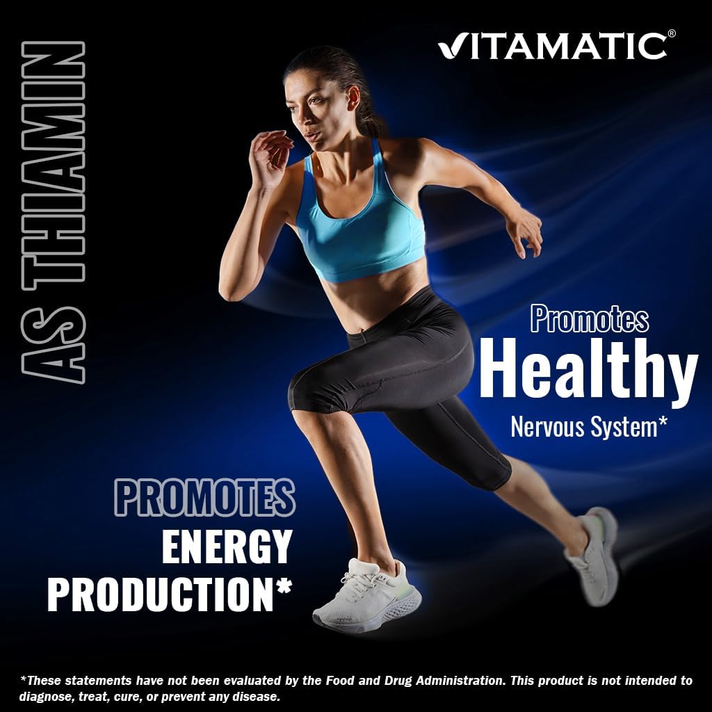 2 Pack Vitamatic Vitamin B1 (Thiamine) 500mg - 120 Capsules - Boost Energy and Metabolism - BoostGo Australia