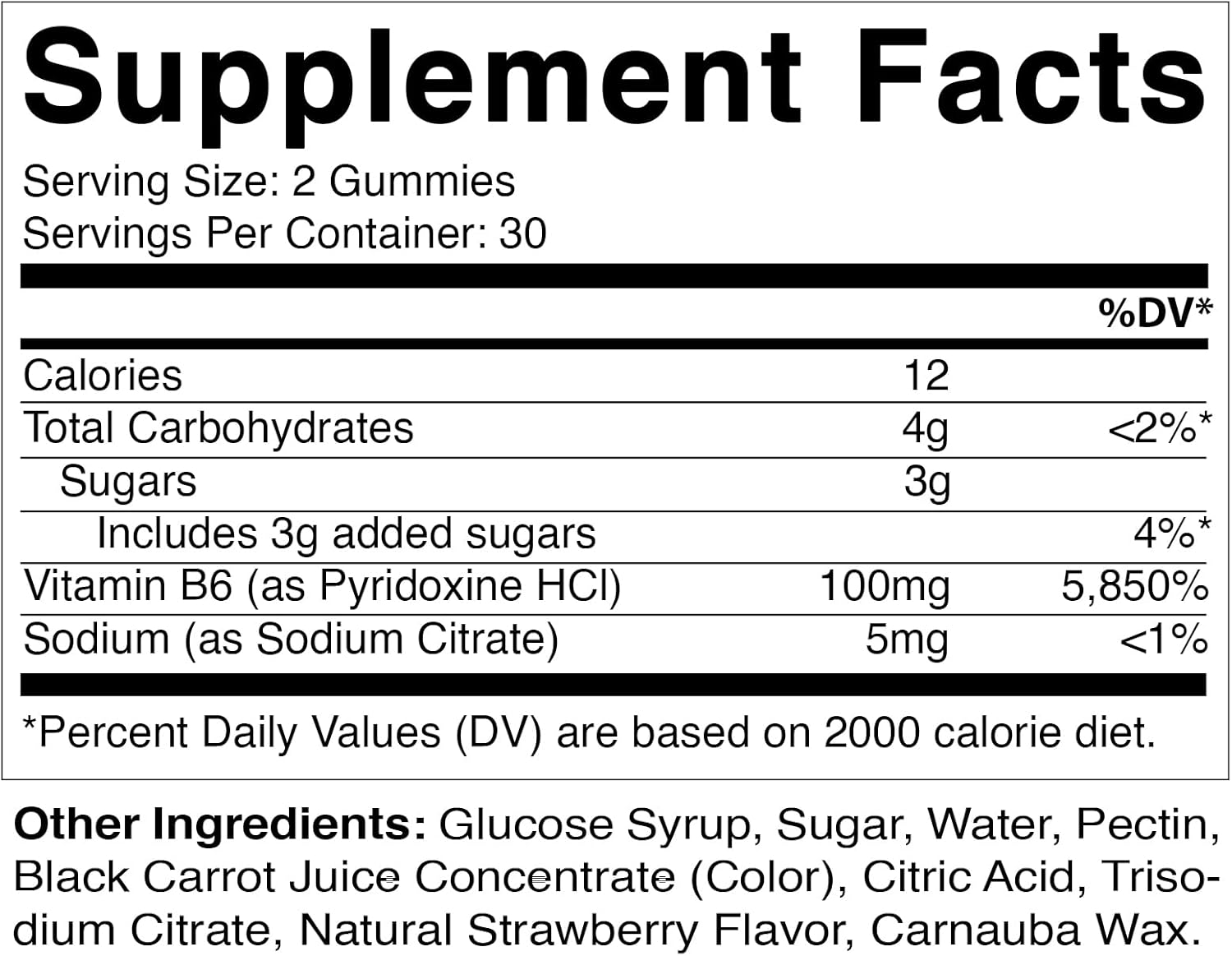 2 Pack Vitamatic Vitamin B6 100mg Gummies - Strawberry Flavor - 60 Pectin Based Gummies for Nervous System Support