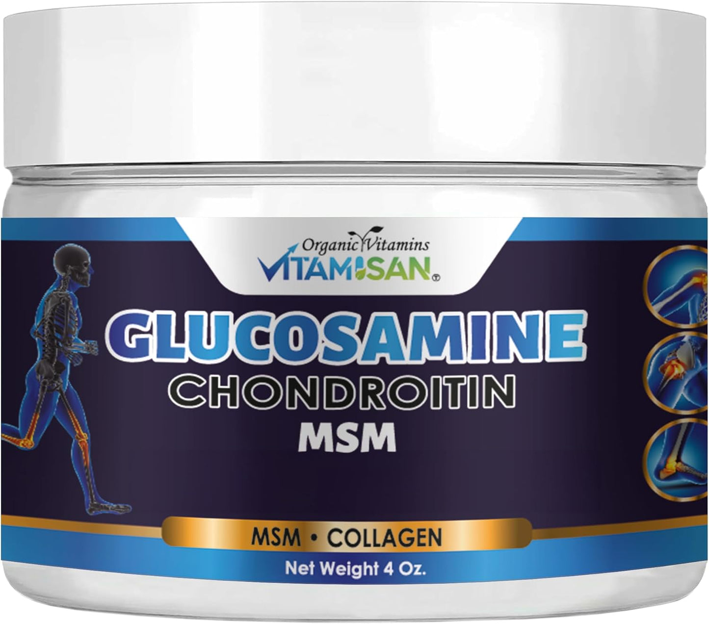 2 Pack Vitamisan Glucosamine Chondroitin MSM Collagen and Arnica Cream 4 OZ - Joint Pain Relief Cream