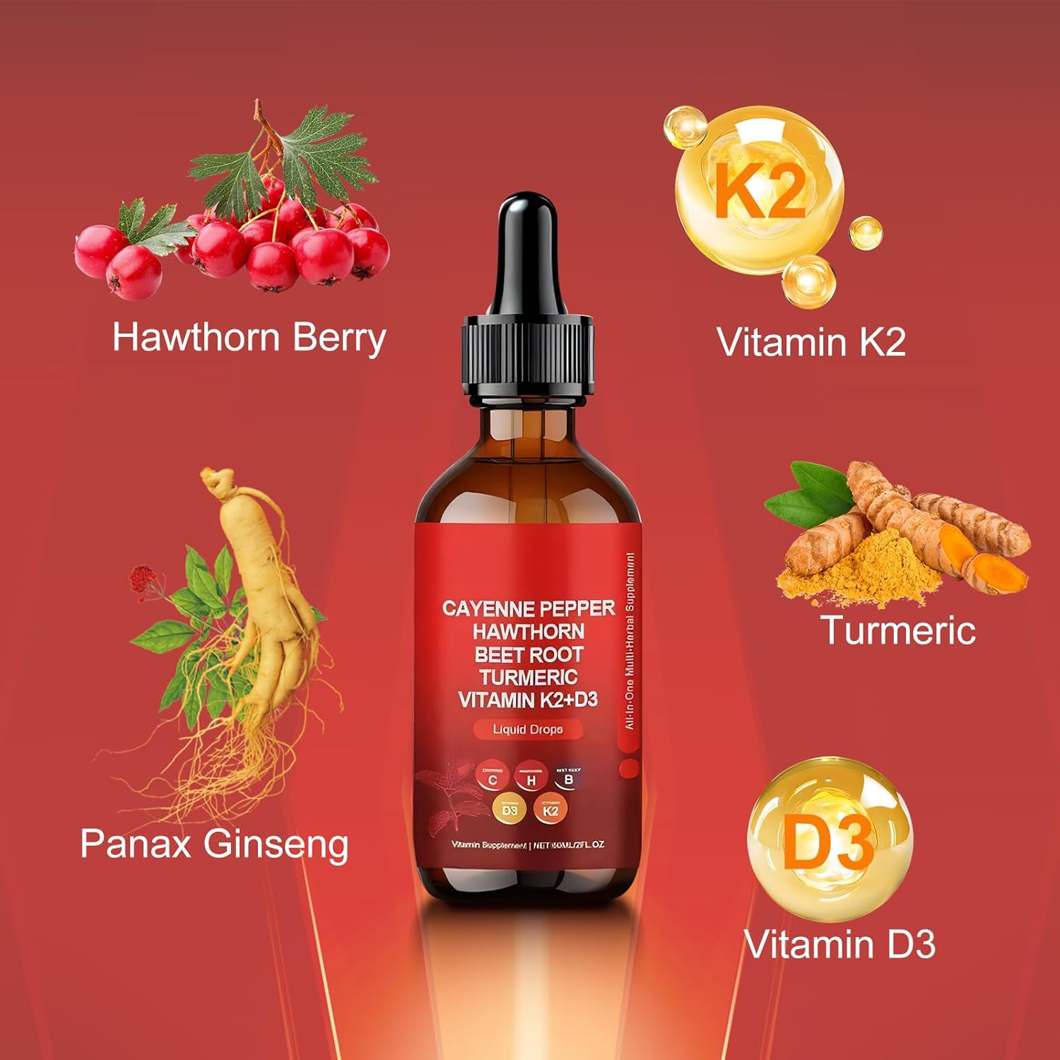 2-Pack Ysoibva Cayenne Pepper Liquid Drops - 60ml Natural Cayenne Extract Drops