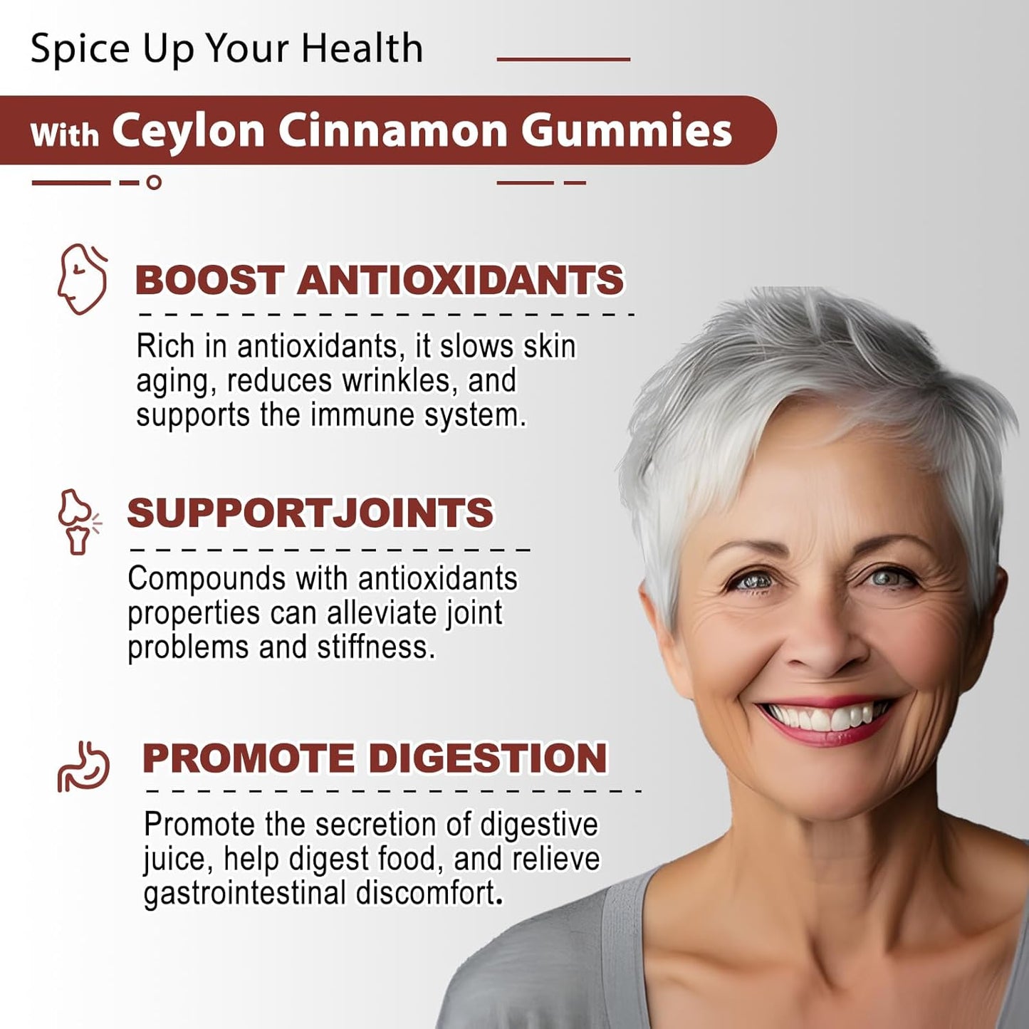 2 Pack Zetelixia Ceylon Cinnamon Gummies 2000mg - Sugar Free Supplement with Chromium & Cinnamon Bark for Joint, Immune System, Brain, Bone Health - Vegan, Non-GMO, Gluten-Free - 120 Ct.