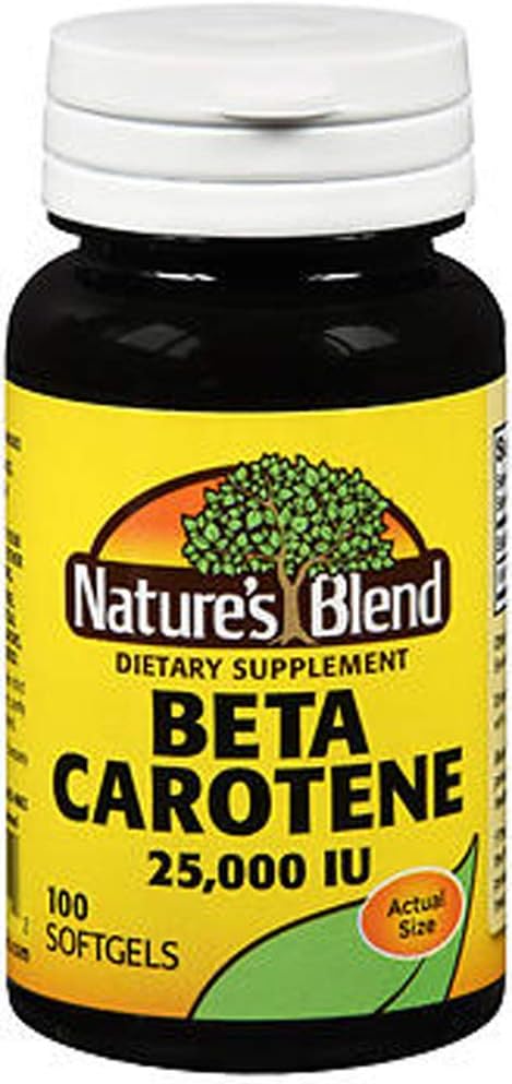 2 Packs of Nature's Blend Beta Carotene 25000 IU - 100 Soft Gels