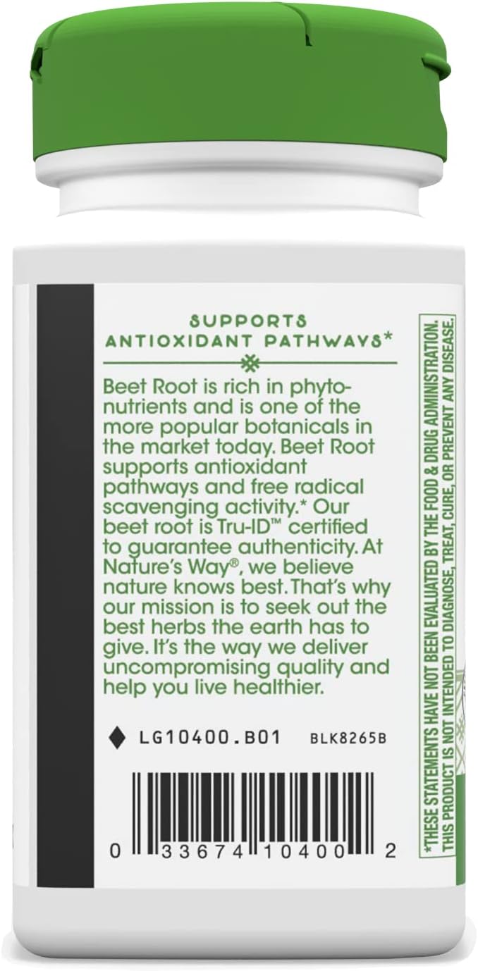 2 Packs of Nature's Way Beet Root 1,000mg, 100 Vegetarian Capsules per Pack