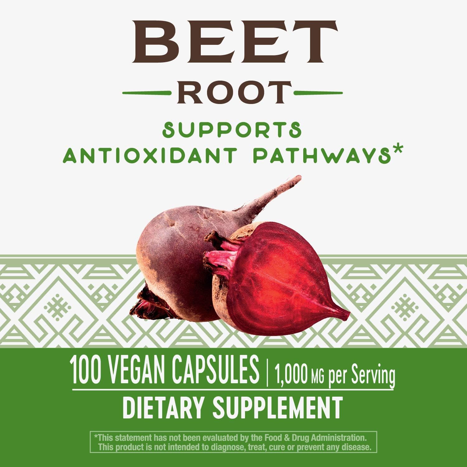 2 Packs of Nature's Way Beet Root 1,000mg, 100 Vegetarian Capsules per Pack