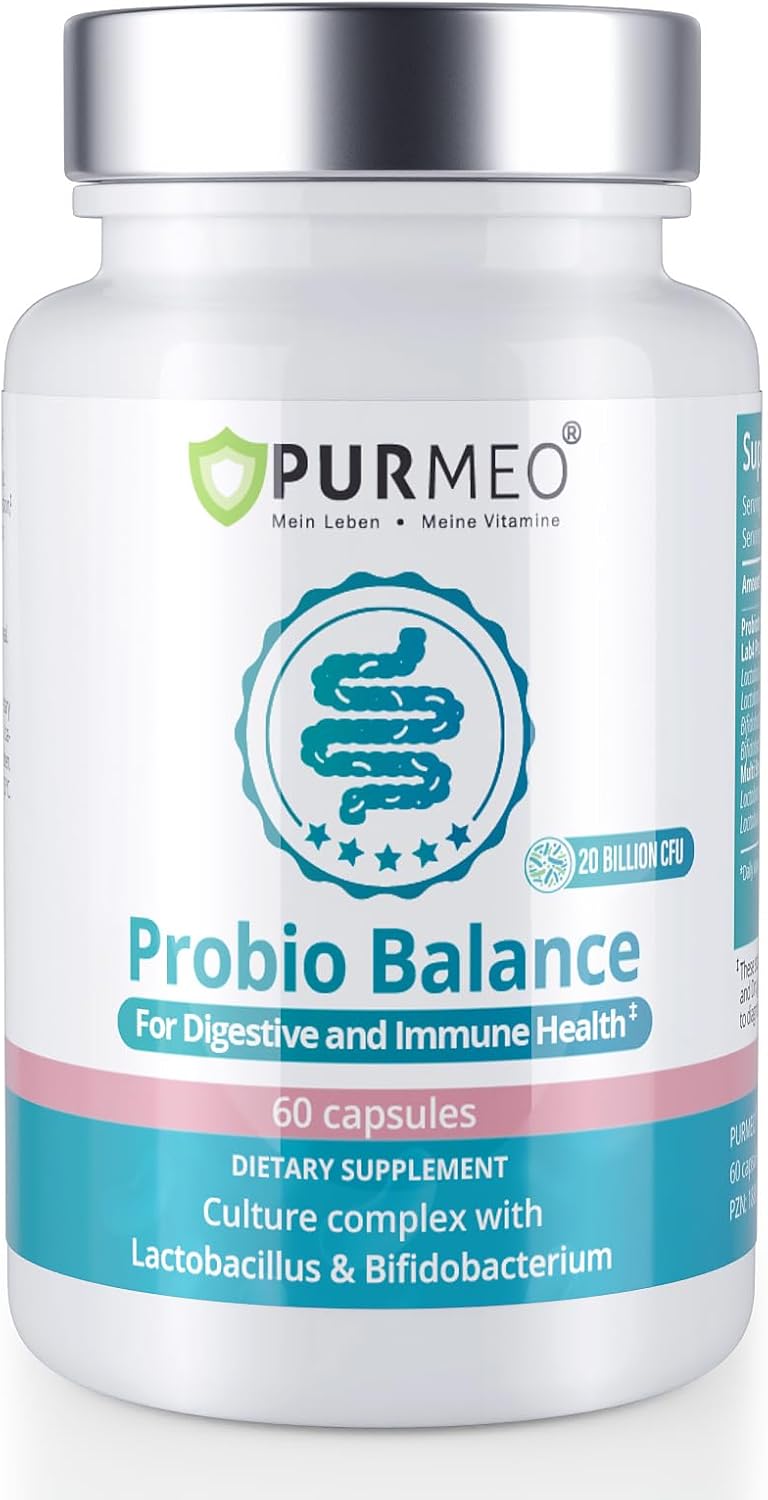 20 Billion Lab4 Probiotics for 8 Weeks Gut Health Support - Relief for IBS, Diarrhea & Bloating - Lactobacillus Acidophilus & Bifidobacteria - 60 Day Supply