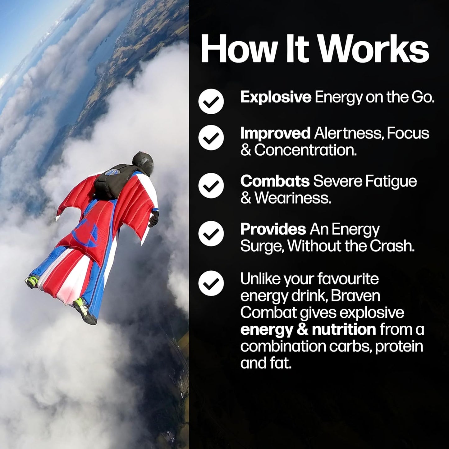 20-Pack Braven Combat Cola Blast Energy Bars: On-The-Go Snacks with 75mg Caffeine, Gluten Free & Alternative to Chews