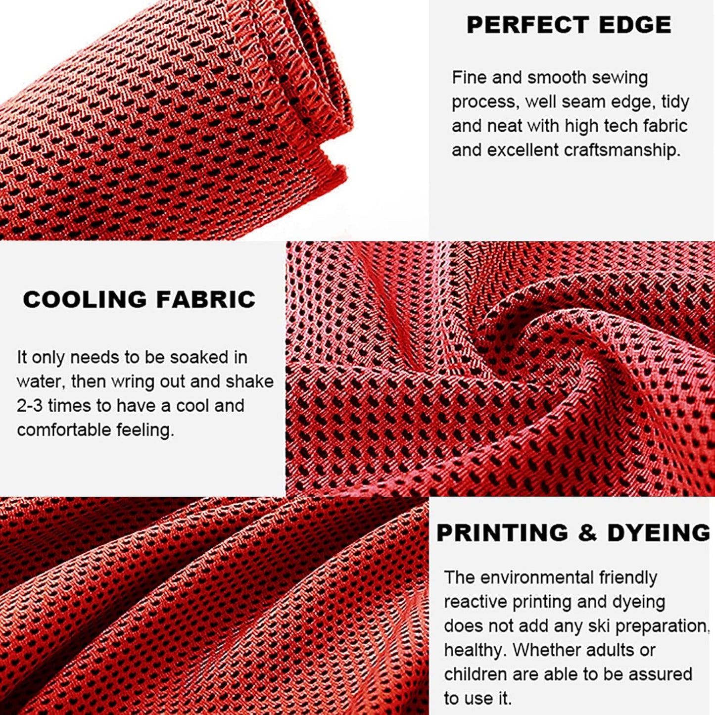 20 Pack Cooling Towel Set - 40x12'' Microfiber Ice Towels for Neck and Face with Bag - Breathable Chill Towels for Yoga, Gym, Running, Beach - Red