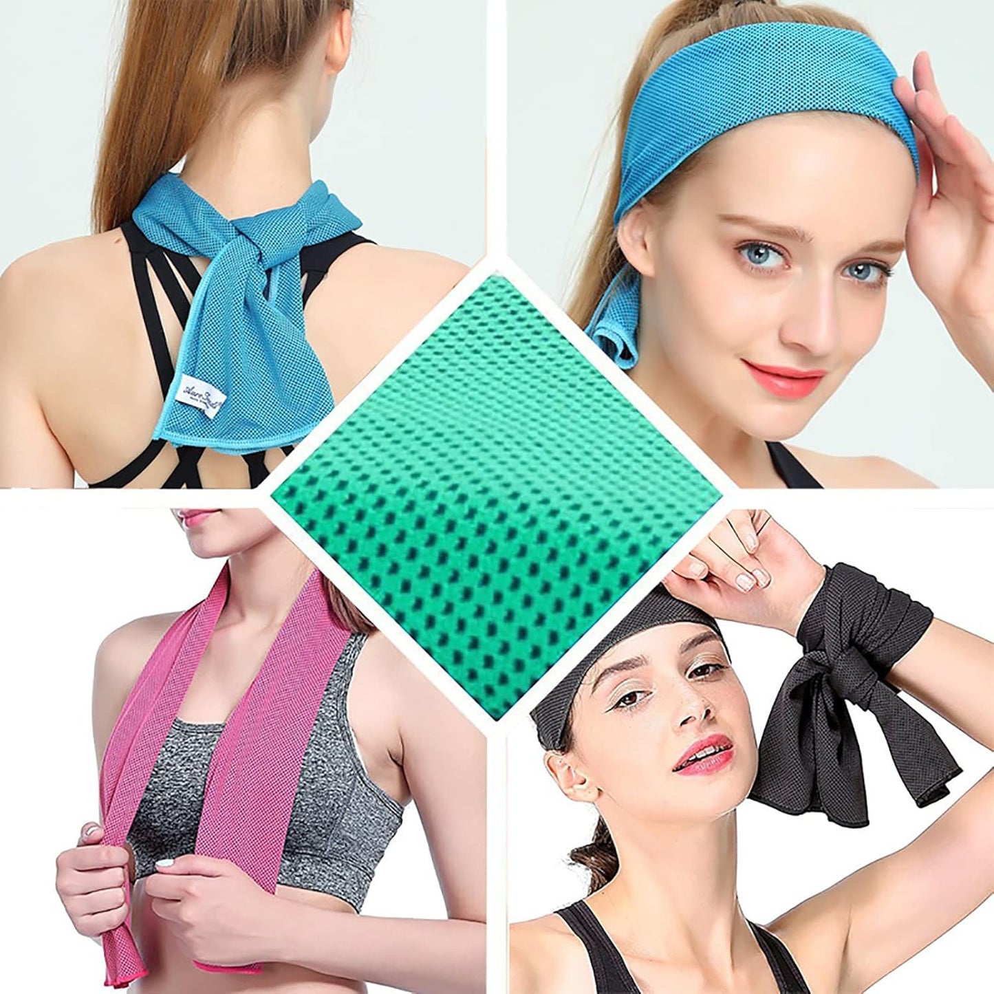 20 Pack Cooling Towel Set - 40x12'' Microfiber Ice Towels for Neck and Face with Bag - Breathable Chill Towels for Yoga, Gym, Running, Beach - Red
