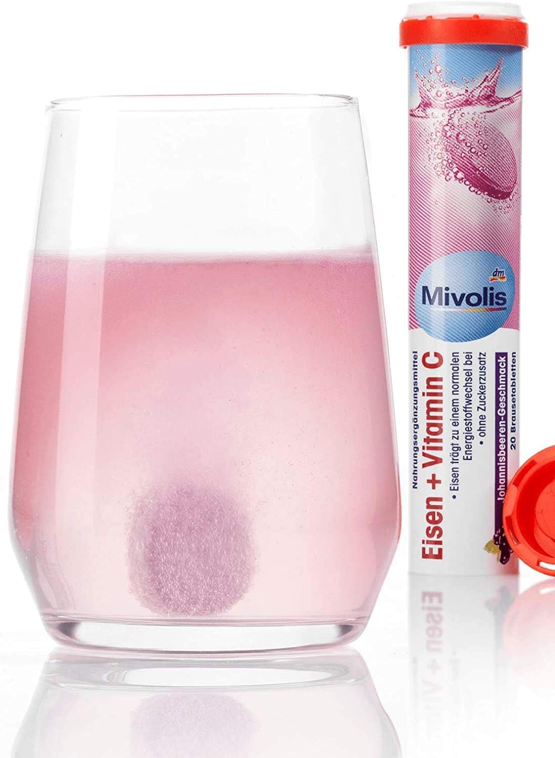 20 Pack of Mivolis Iron and Vitamin C Effervescent Tablets - Made in Germany