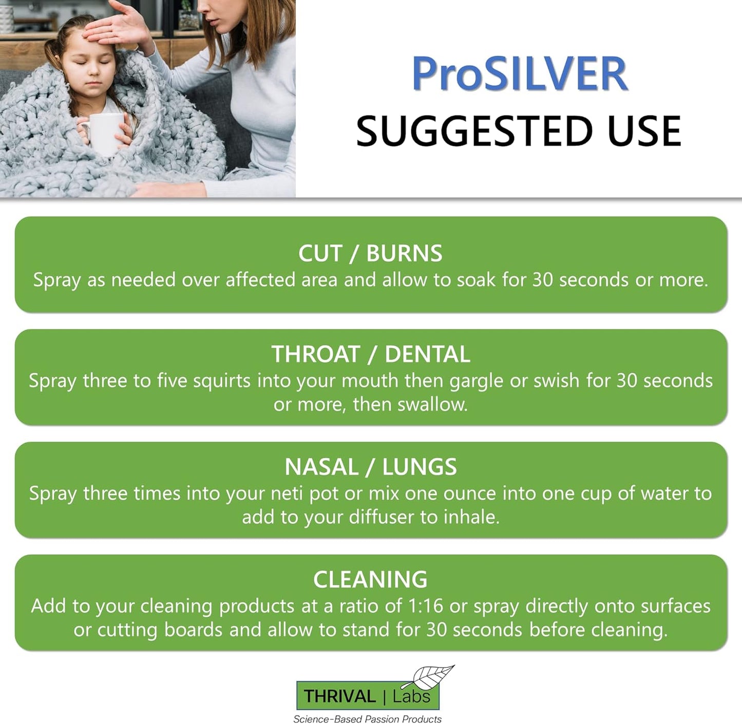 20 PPM ProSILVER Ionic Colloidal Silver Liquid for Immune Support - 4oz Dark Glass Bottle with Sprayer - Thrival Labs