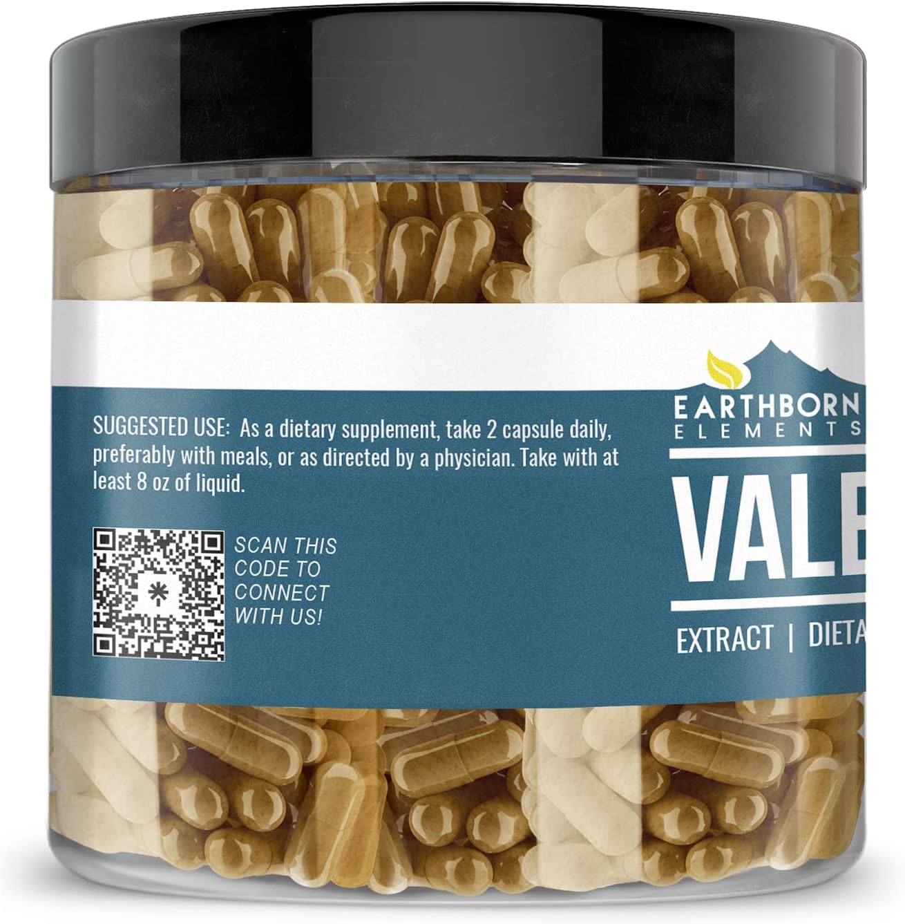 200 Capsules Earthborn Elements Valerian Root - Pure, Undiluted, No Additives