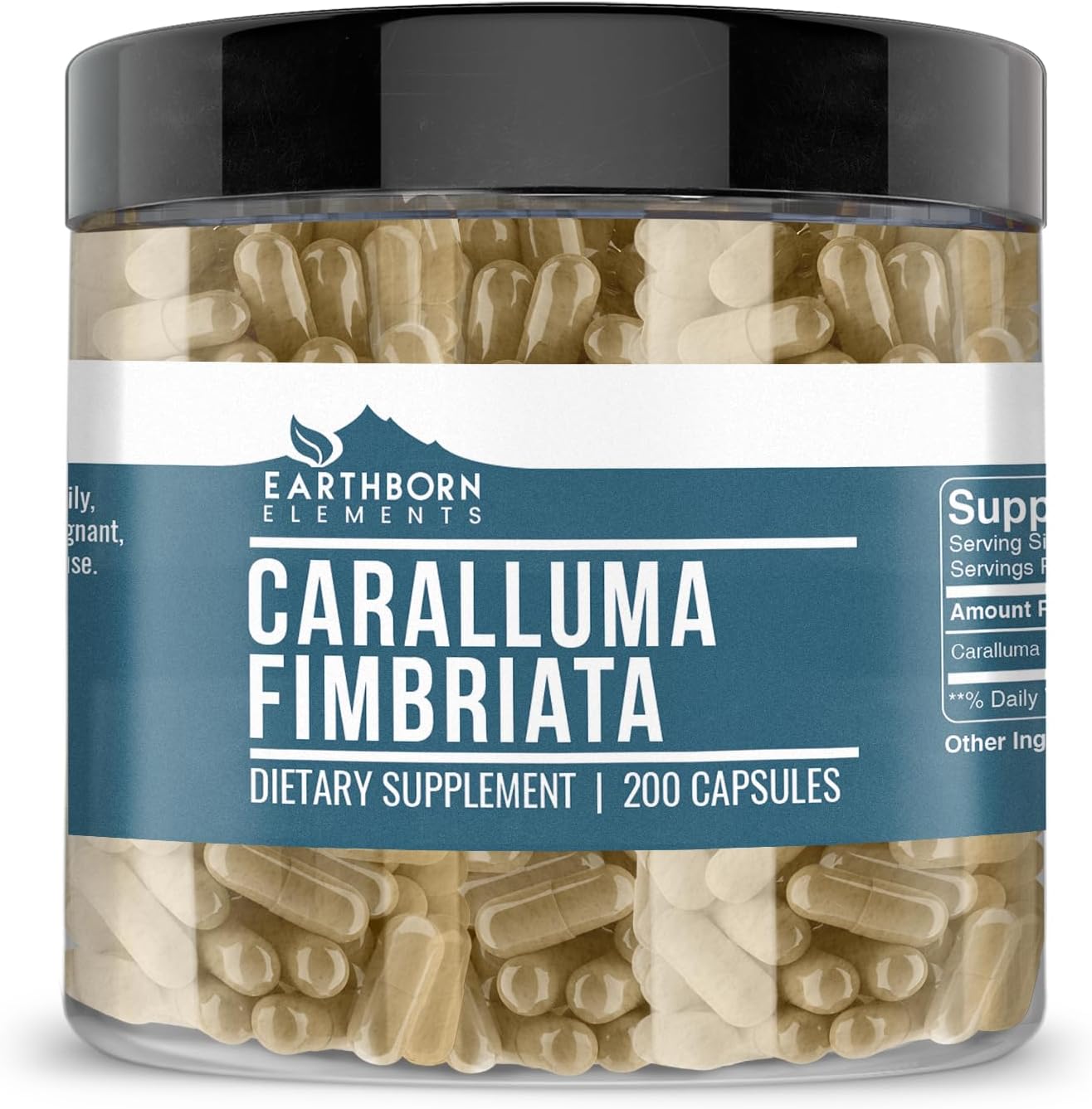 200 Capsules of Earthborn Elements Pure & Undiluted Caralluma Fimbriata Supplement without Additives