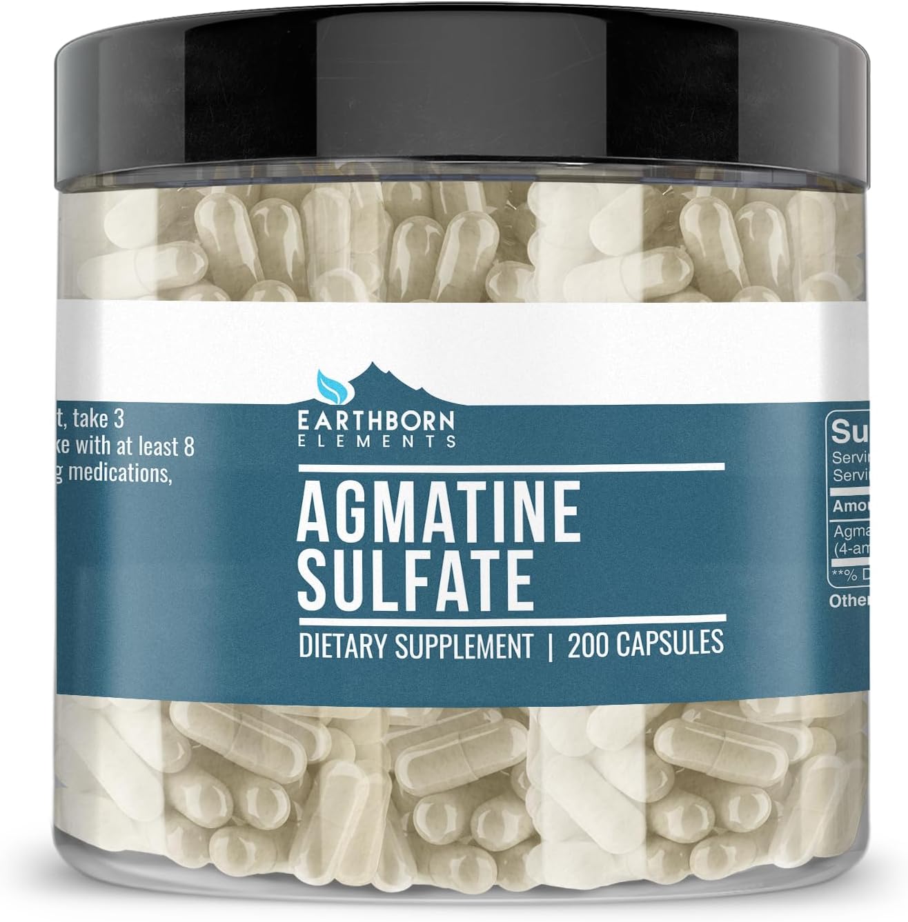200 Capsules of Pure Agmatine Sulfate from Earthborn Elements, Additive-Free - BoostGo Australia