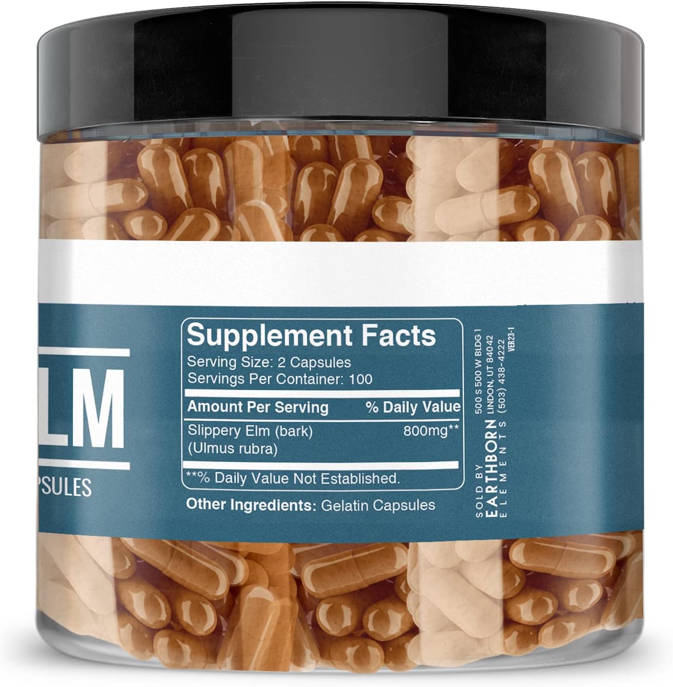 200 Capsules of Pure Cayenne Pepper & Slippery Elm Bundle - No Additives, Earthborn Elements